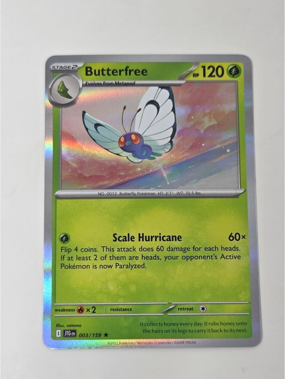 Pokemon TCG Butterfree 003/159 Crown Zenith Reverse Holo Rare Card